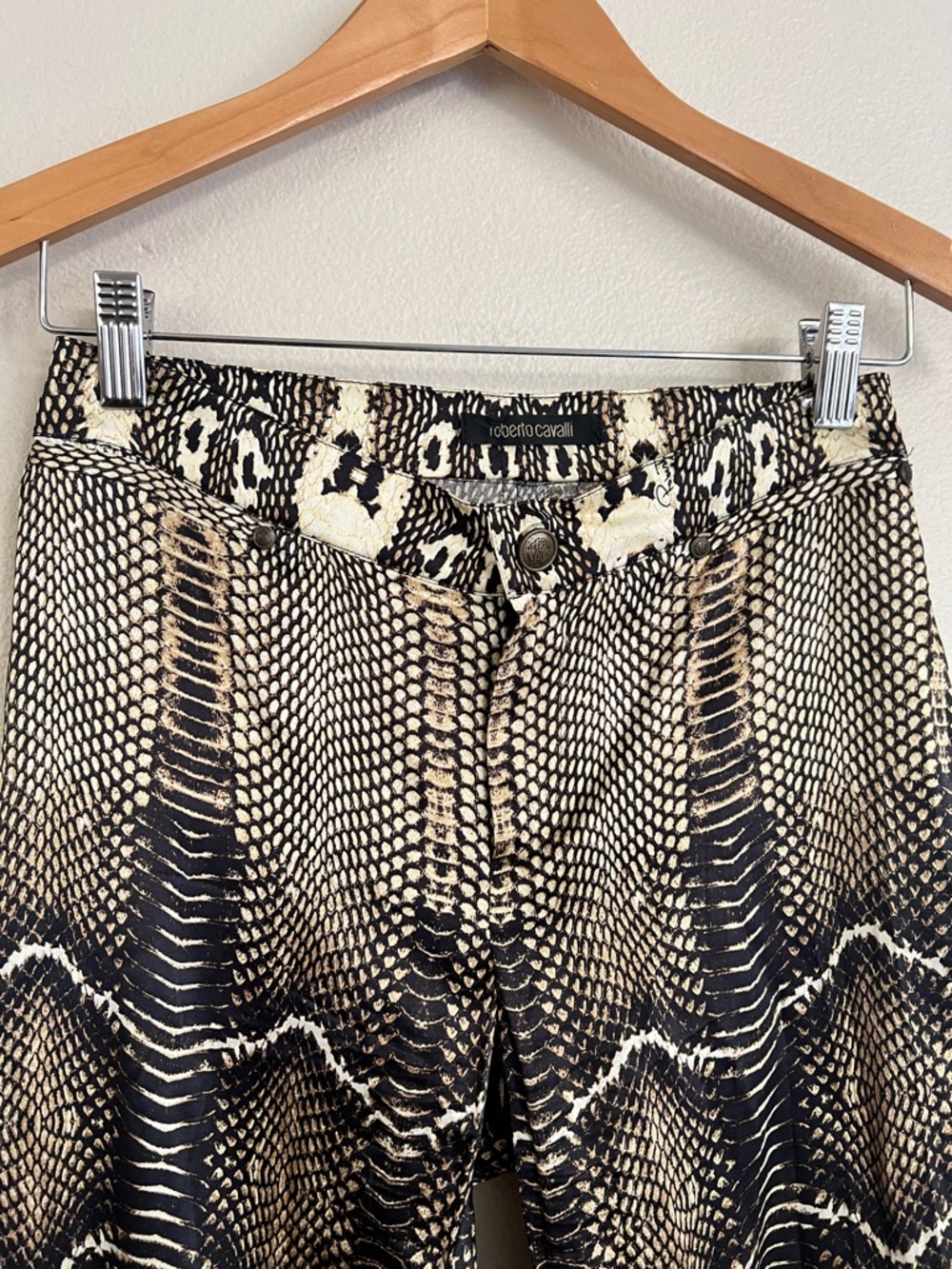 Vintage ROBERTO CAVALLI F/W 2005 Silk Python Snake Print Blouse + Pants SET - Picture 15 of 16